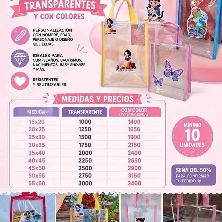 Bolsitas personalizadas y transparente