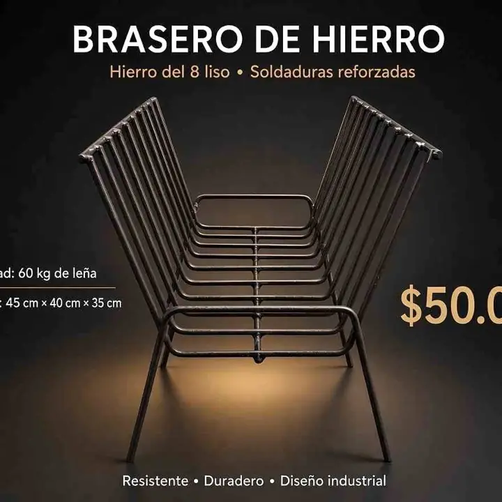 Brasero leñero hierro