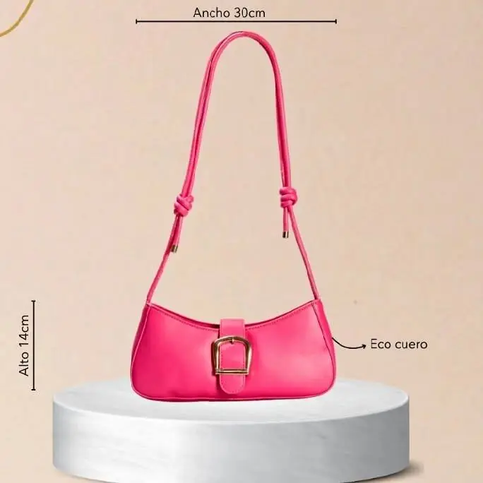 Cartera mini rosa ecocuero