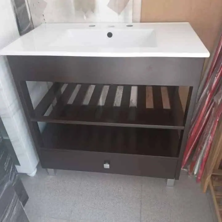 Vanitory 80 + bacha loza , mueble exhibición outlet detalles minimo