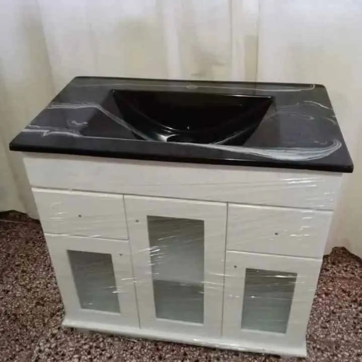 Vanitory 80x46x80 + bacha negra veteada