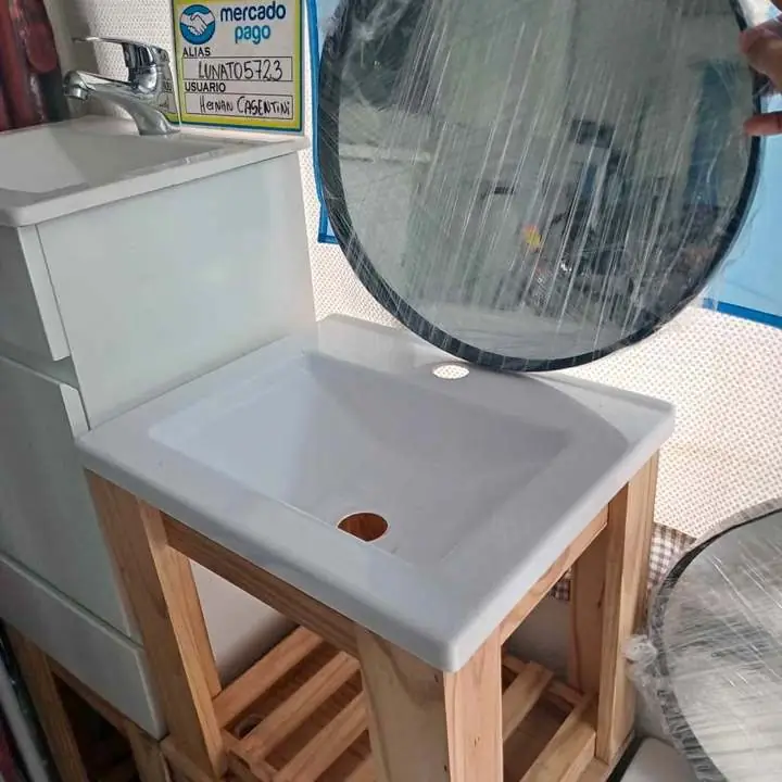 Vanitory bacha de pvc y espejo