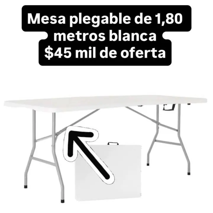 Mesa plegable de 1,80 metros con detalle en la punta