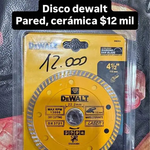Disco dewalt pared, cerámica