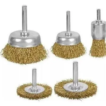 Set de 5 cepillo de bronce para taladro