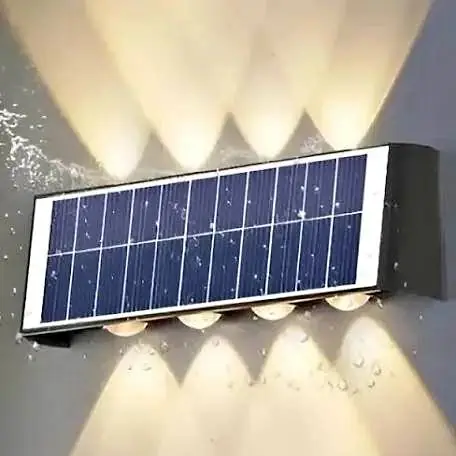 Aplique Led Solar Bidireccional Luz Calida 8 led