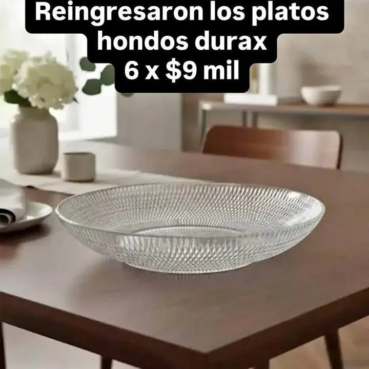 Platos hondos durax 6 unidades