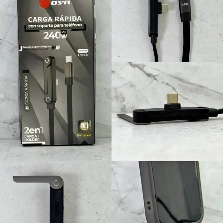 Cable usb C a C con soporte de mesa