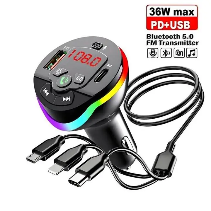 Adaptador Bluetooth 12v con cables para auto