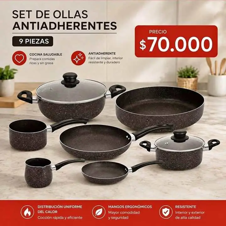 Set de ollas 9 piezas