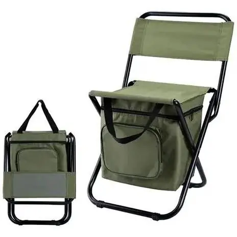 Silla de camping plegable con hielera forrada