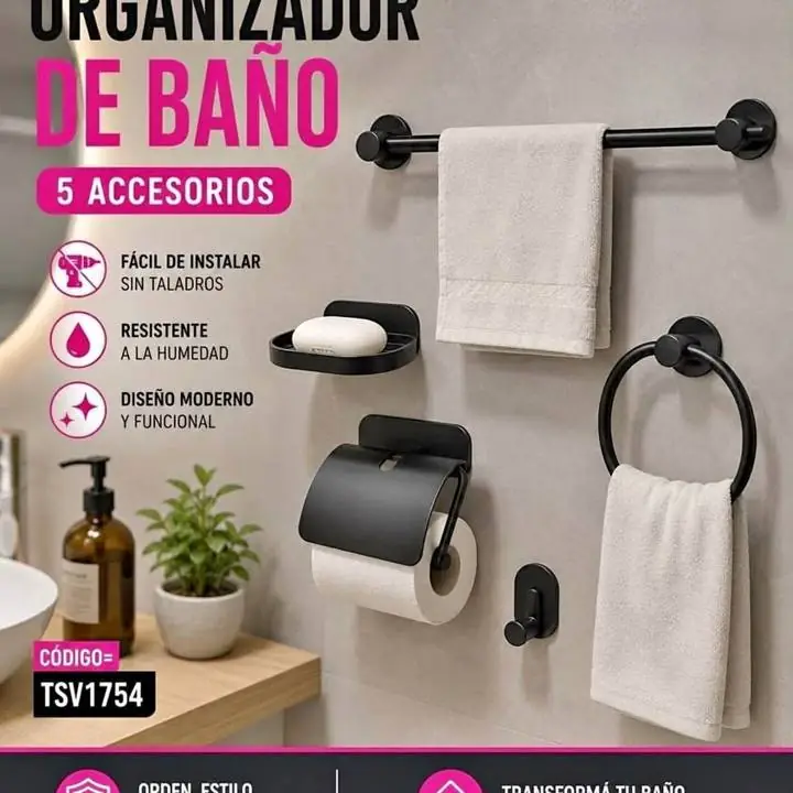 Organizador de baño 5 accesorios