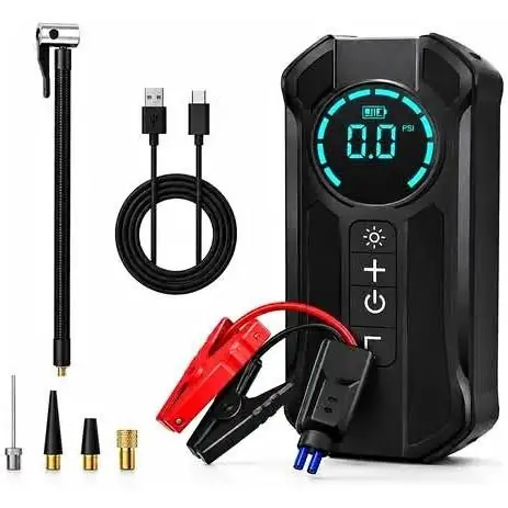Arrancador y inflador de auto portátil recargable