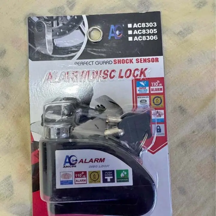 Candado traba disco con alarma para moto