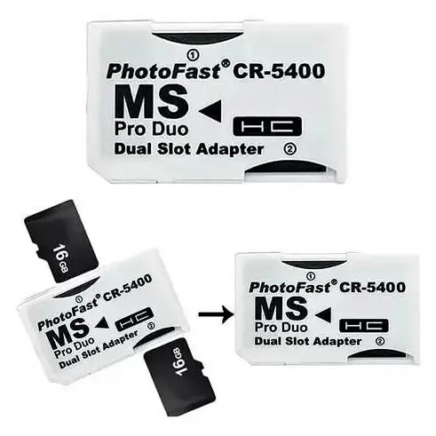 Adapatador para dos memorias sd hasta 128gb