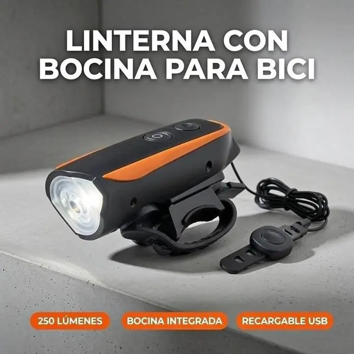 Luz de bicicleta con bocina