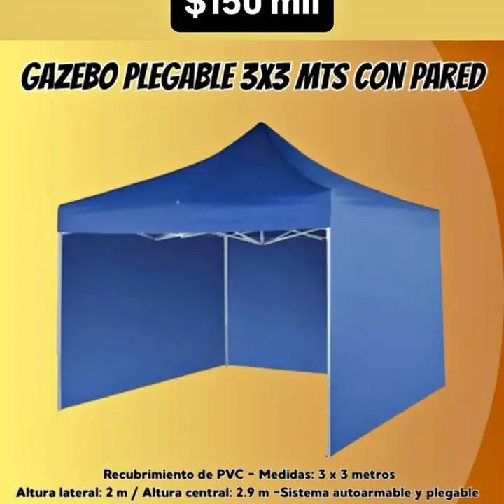 Gazebo con 3 paredes