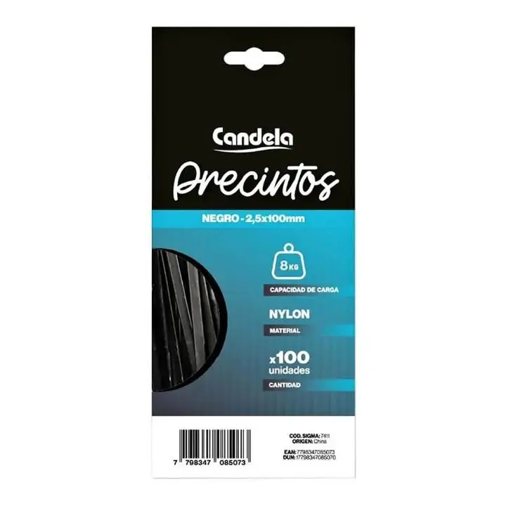 Precintos 2,5x100 mm x 100 unidades candela