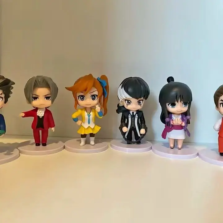 Simon Athena Maya Phoenix Apollo Miles Set X6 Figuras 10cm en Bolsa Anime Ace Attorney A3272