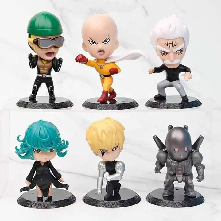 One Punch Man Set X 6 Figuras 11cm en Bolsa Anime Saitama Genos Silver Mumen, A1518