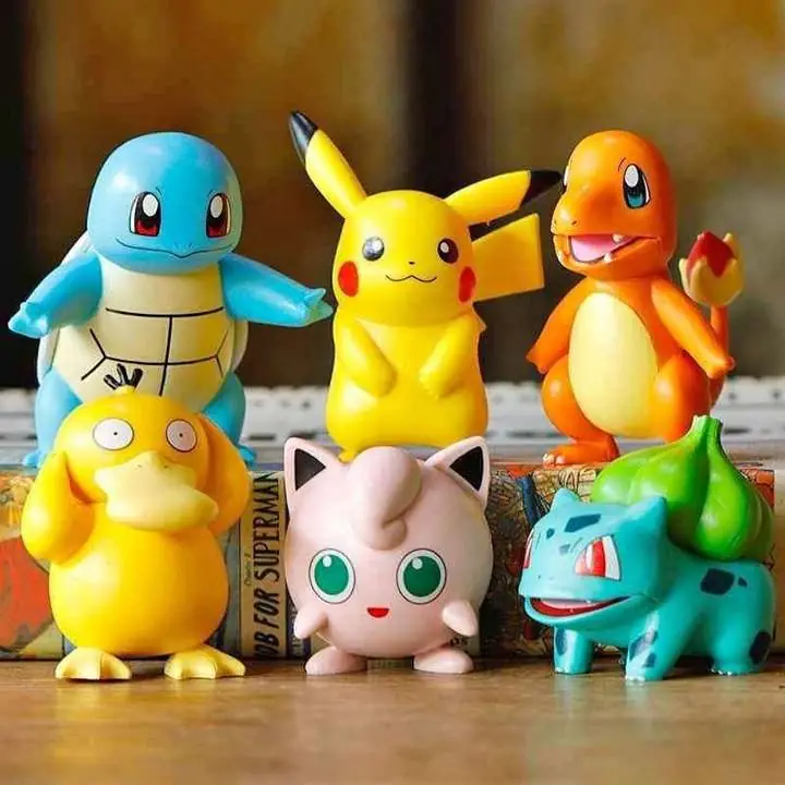 Pokemon Set X 6 Figuras 8cm Bolsa Anime Pikachu Charmander Squirtle Psyduck Jugglypuff P1341