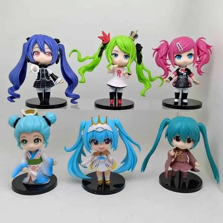 Hatsune Miku Set X 6 Figuras 10cm en Bolsa Anime Vocaloid M4553