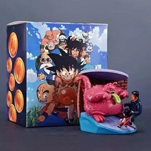 Goku Niño y Octavio Contra Dragon Gordo Rojo Figura 7cm en Caja Anime Dragon Ball D3565