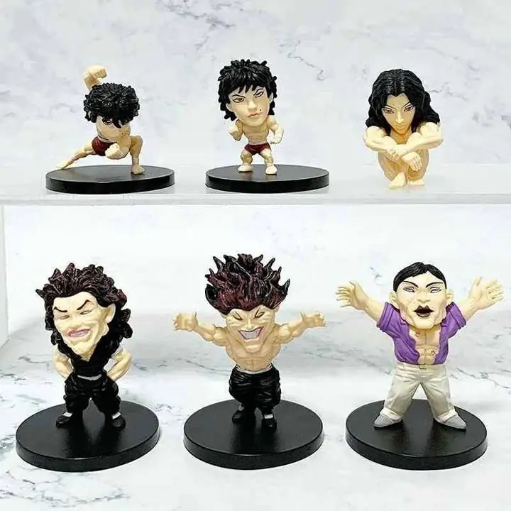 Lunk Hanma Yujiro Hanayama Kaoru Set X 6 Figuras 7cm en Bolsa Anime Baki A3149
