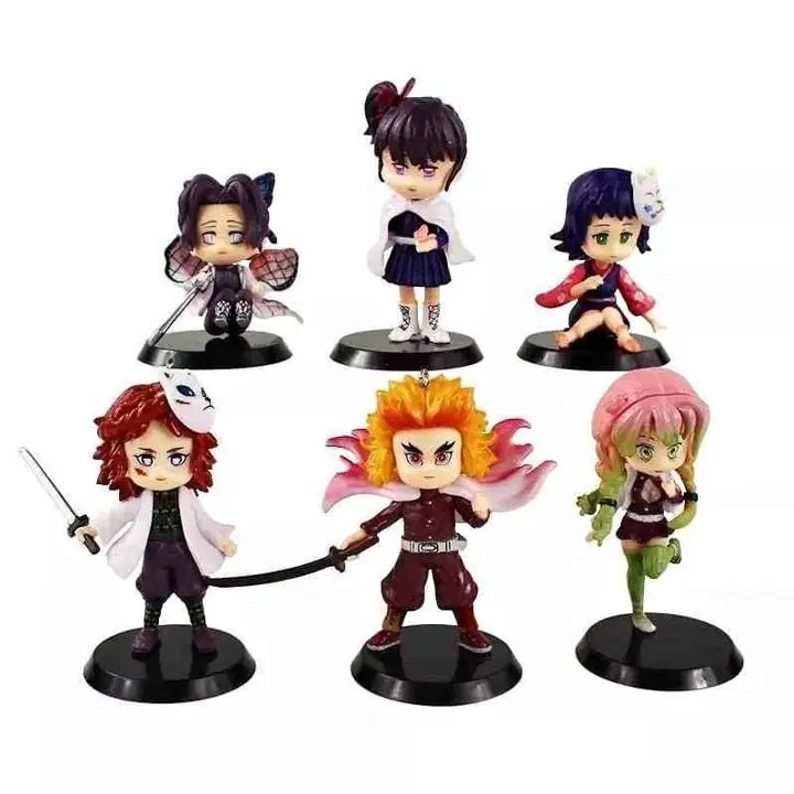 Demon Slayer Set X 6 Figuras Pilares 8cm Nuevo en Bolsa Anime Kimetsu Yaiba Rengoku Shinobu K0045