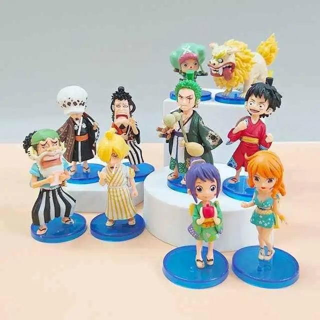 One Piece Set X 10 Figuras 7cm en Bolsa Anime Luffy Zoro Sanji Trafalgar Nami Chopper L1304