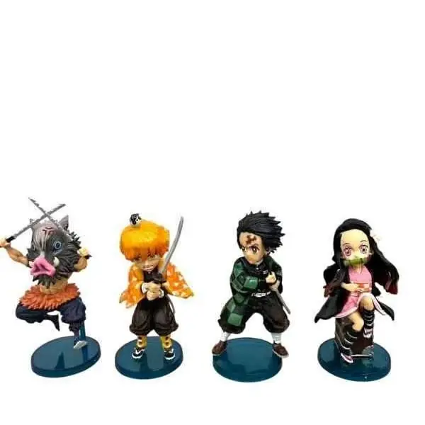 Tanjiro Nezuko Zenitsu Inosuke Set X 4 Figuras 9cm en Bolsa Anime Demon Slayer K4081