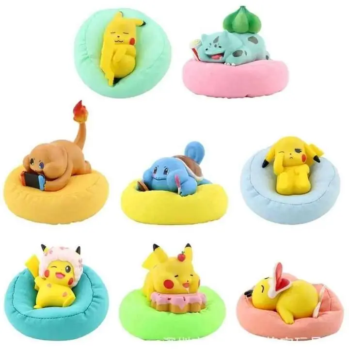 Pikachu Bulbasaur Psyduck Squirtle Chanmander Set X 8 Figuras 7cm en Bolsa Anime Pokemon P1999