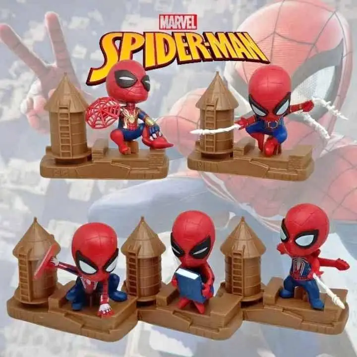 Spiderman Set X 5 Figuras 11cm en Bolsa Marvel Superhéroes Spiderman M3016