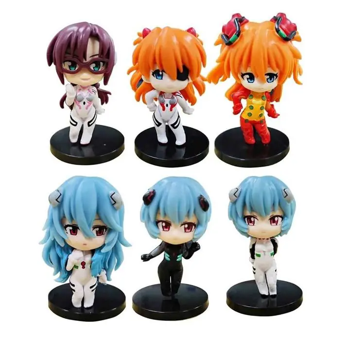 Rei - Asuka - Mari Set X 6 Figuras 10cm en Bolsa Anime E2566