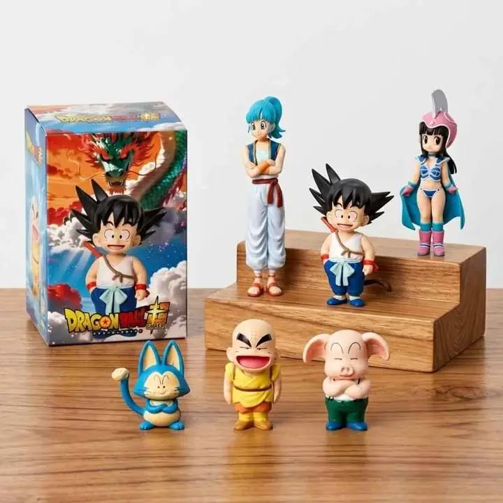 Goku Bulma Krillin Set X 6 Figuras 9-21cm en Caja Anime Dragon Ball D3005