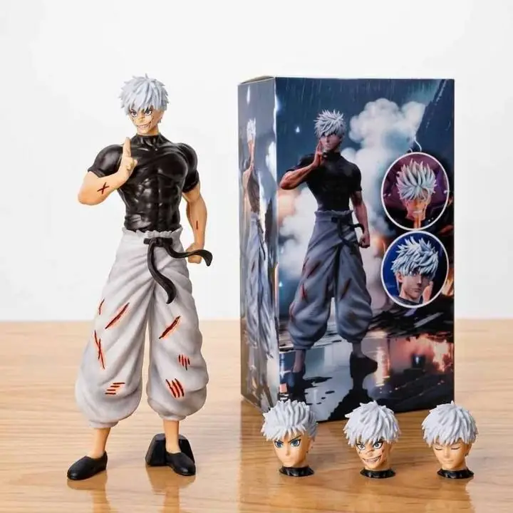 Satoru Gojo Figura 23cm + Cabezas Intercambiables en Caja Anime Jujutsu Kaisen J5464