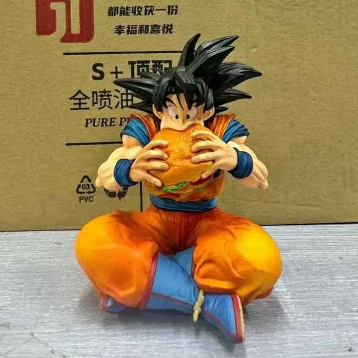 Goku Comiendo Una Hamburguesa Figura 14.5cm en Caja Anime Dragon Ball Z D5492