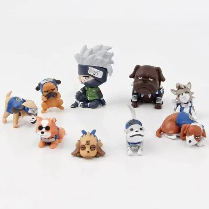Kakashi 5 cm con Perros Set X 9 Figuras N4085