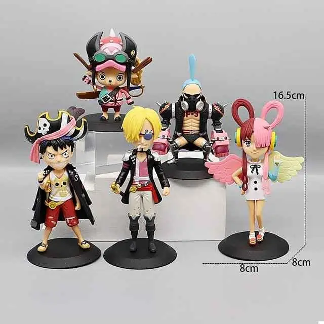 One Piece Set X 5 Figuras 16cm en Bolsa Luffy Uta Sanji Chopper Franky L2001