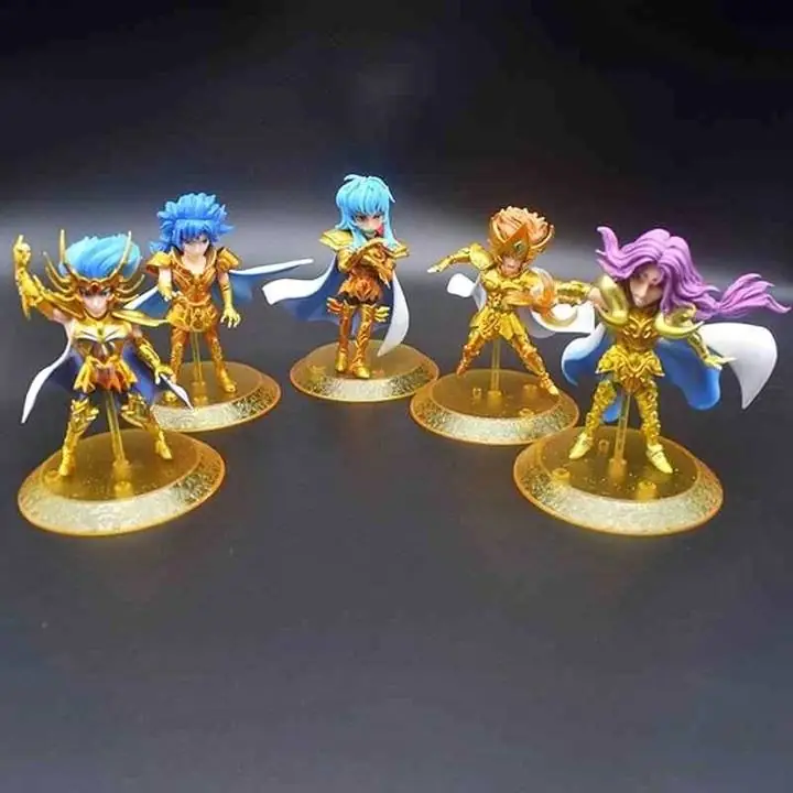 Cáncer Geminis Piscis Leo Aries Set X 5 Figuras Caballeros Dorados Anime Saint Seiya S5512