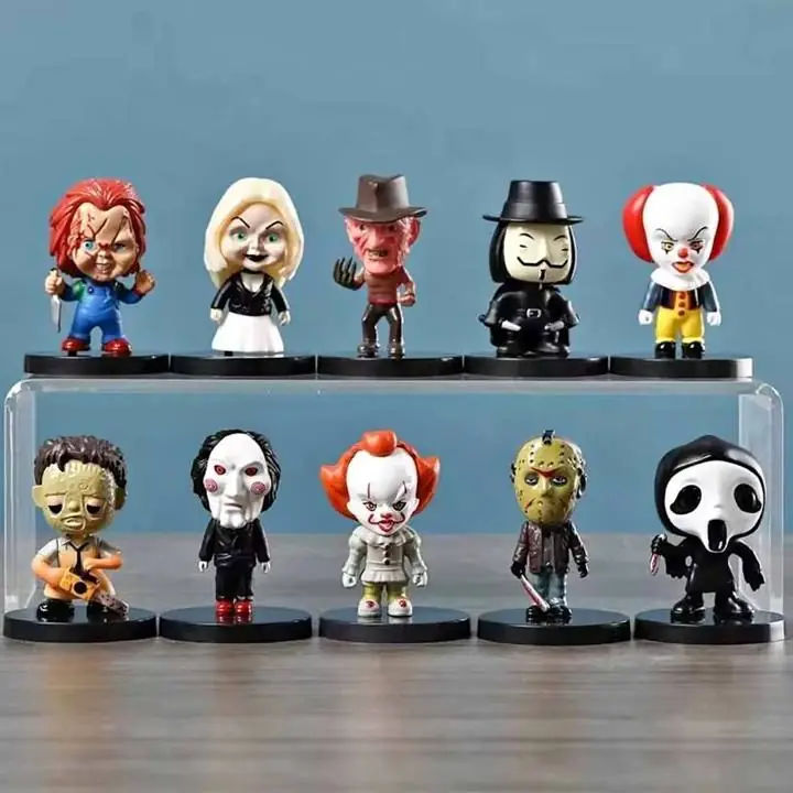 Jason Freddy Leatherface It Chucky Set X 10 Figuras 5cm en Bolsa Películas Terror P3190