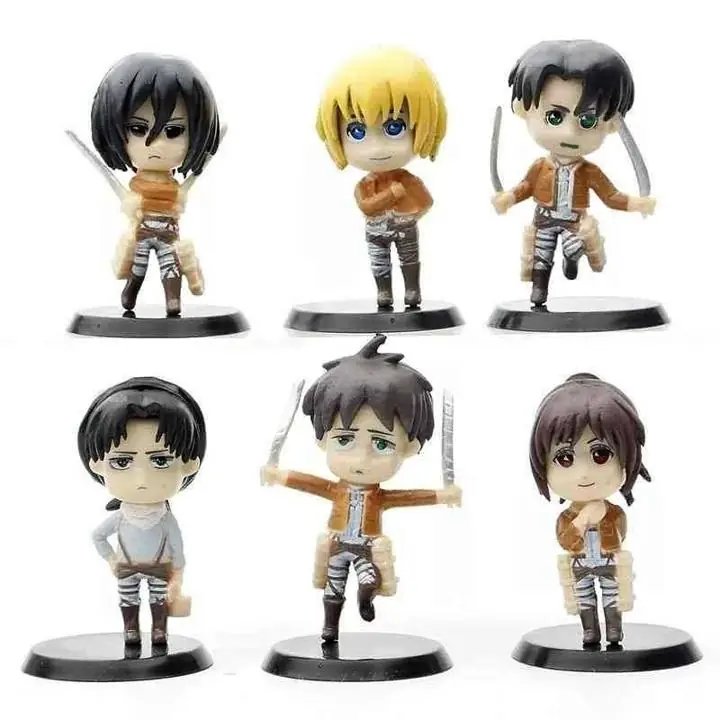 Shingeki no Kyojin Set X 6 Figuras 8cm en Bolsa Anime Attack on Titan S8263/8314