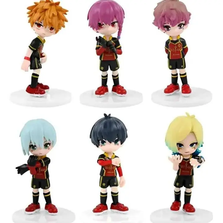 Set de 6 Figuras Blue Lock 9cm - Isagi, Rin, Bachira, Nagi, Chigiri, Barou - Anime en Bolsa A3624