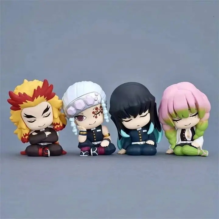 Pilares: Set Colección "Me Quedo Dormido" x4 Figuras 6cm en Caja Anime Demon Slayer K5181