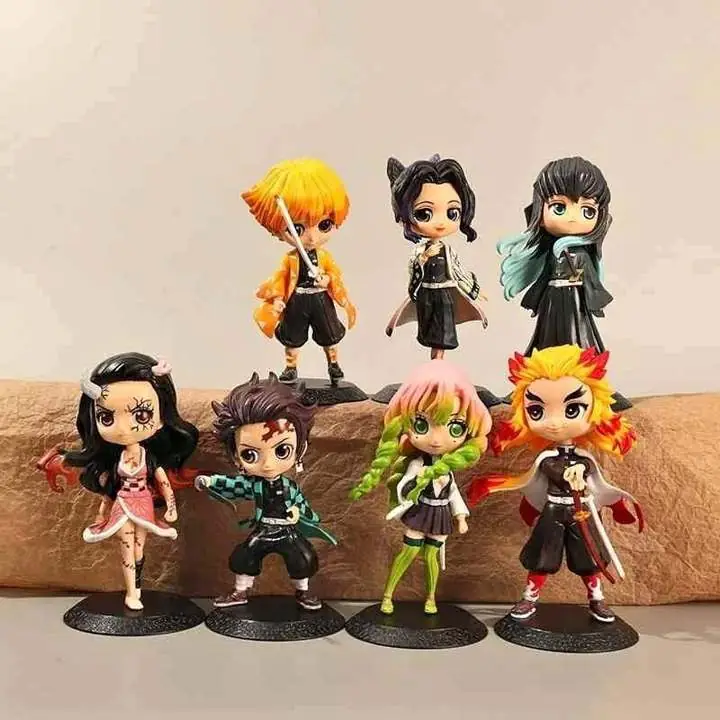 Tanjiro Nezuko Tokito Rengoku Shinobu Zenitsu Mitsuri Set X7 Figuras 15cm Anime Demon Slayer K9399