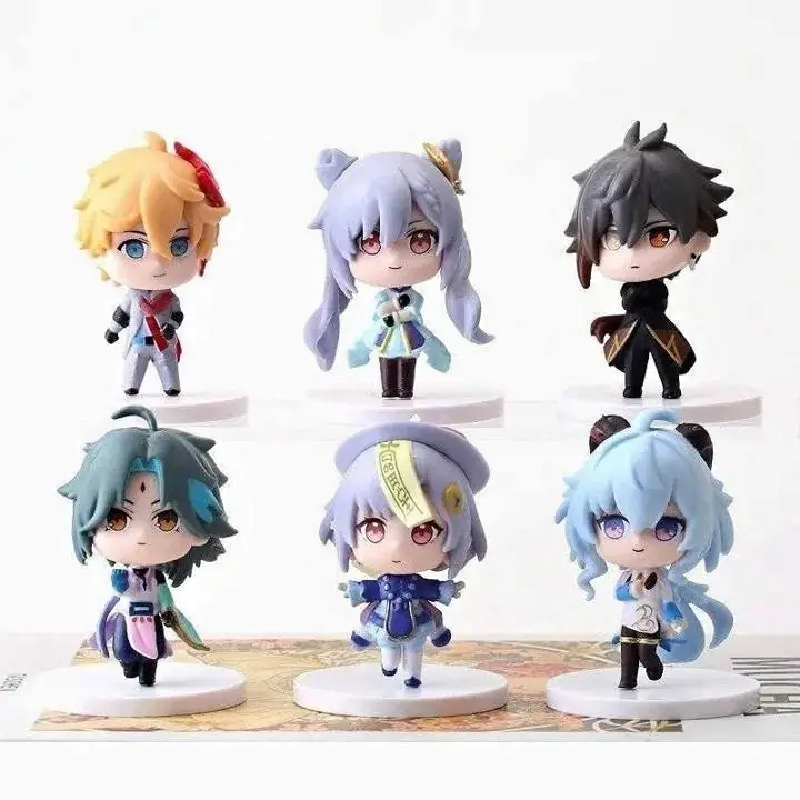Genshin Impact Set 6 Figuras 8cm Anime / Zhongli Xiao G1496
