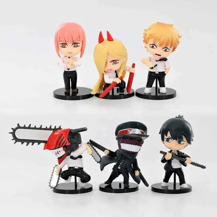 Chainsaw Man Set X 6 Figuras 8cm en Bolsa Denji Katana Man Power Makima Aki C2405
