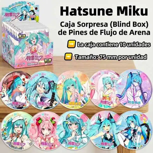 Hatsune Miku Caja Sorpresa (Blind Box) Pines X 10 Unid. M1007