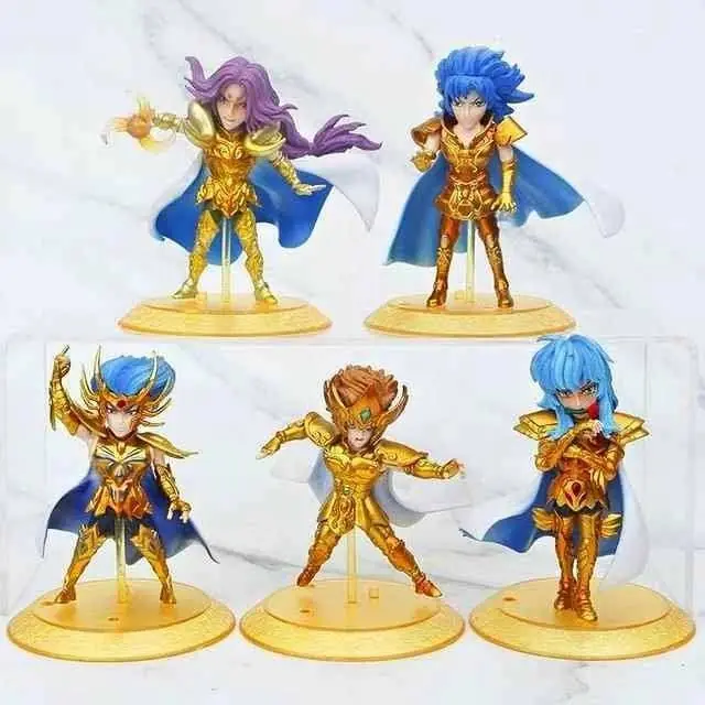 Caballeros del Zodiaco Set X 5 Figuras 10cm Bolsa Caballeros Dorados Anime Saint Seiya S5512