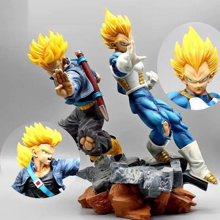 Vegeta e Hijo Trunks Super Saiyan Figura Diorama 30cm en Caja Anime Dragon Ball Z D3055